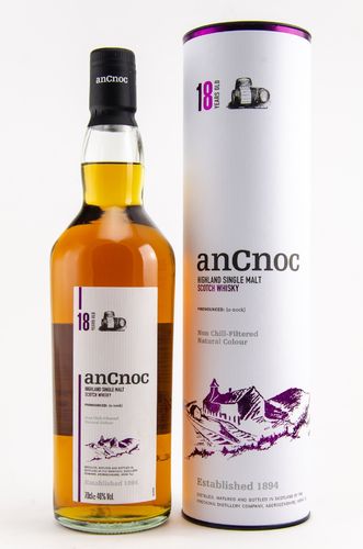 AnCnoc Highland Single Malt Whisky - 18 Jahre - 46,0% Vol. - 0,7 ltr.