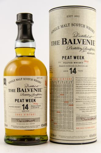 Balvenie Peat Week Speyside Single Malt Whisky - 14 Jahre - 48,3% Vol. - 0,7 ltr.
